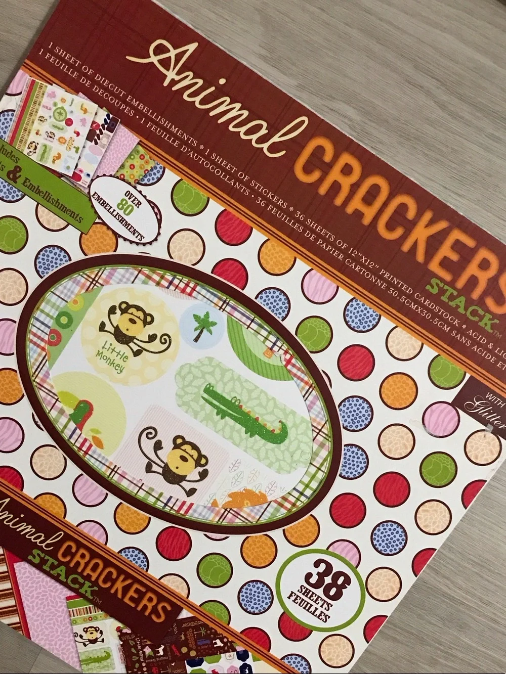 Paper Pad & Animal Crackers Scrapbook Paper Pack - Multi Color